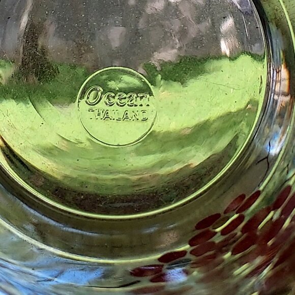 2 Ocean Thailand Red White Blue Flower Cherry Blossom Poppy Highball Glass VTG - Picture 2 of 7